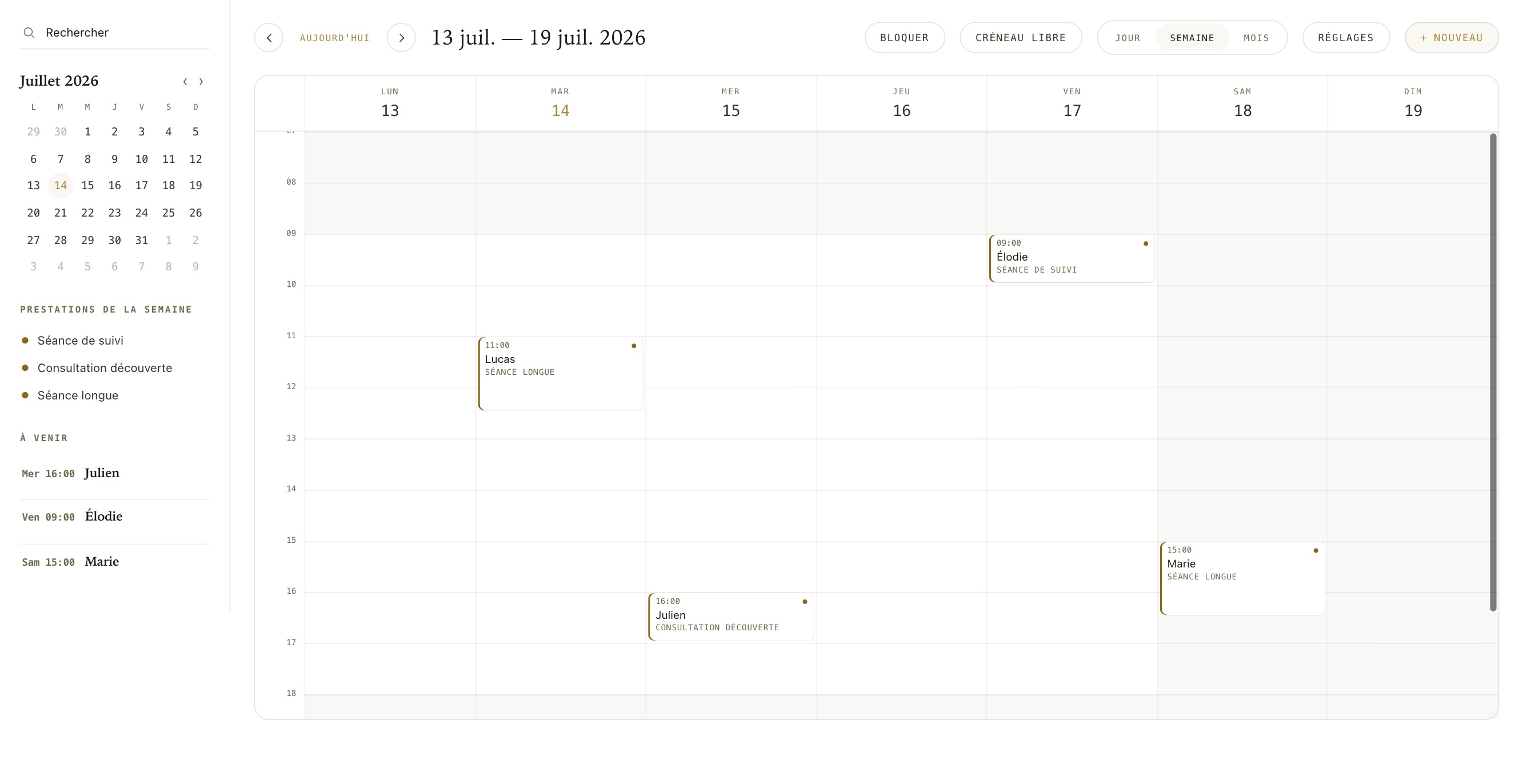 Le cabinet, une application